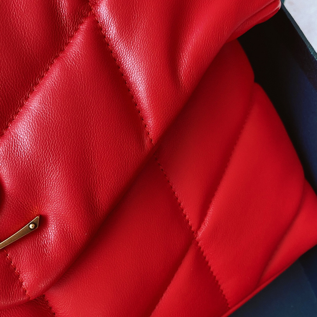 YSL PUFFER SMALL IN NAPPA LEATHER RED 11.4 X 6.6 X 4.3 INCHES - Image 8