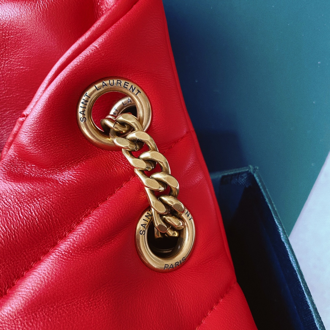 YSL PUFFER SMALL IN NAPPA LEATHER RED 11.4 X 6.6 X 4.3 INCHES - Image 9