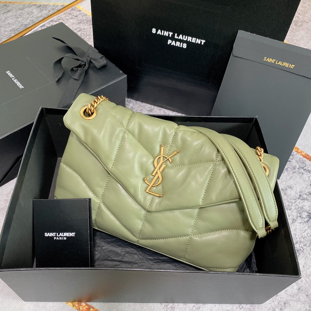 YSL PUFFER SMALL IN NAPPA LEATHER GREEN 11.4 X 6.6 X 4.3 INCHES - Image 2