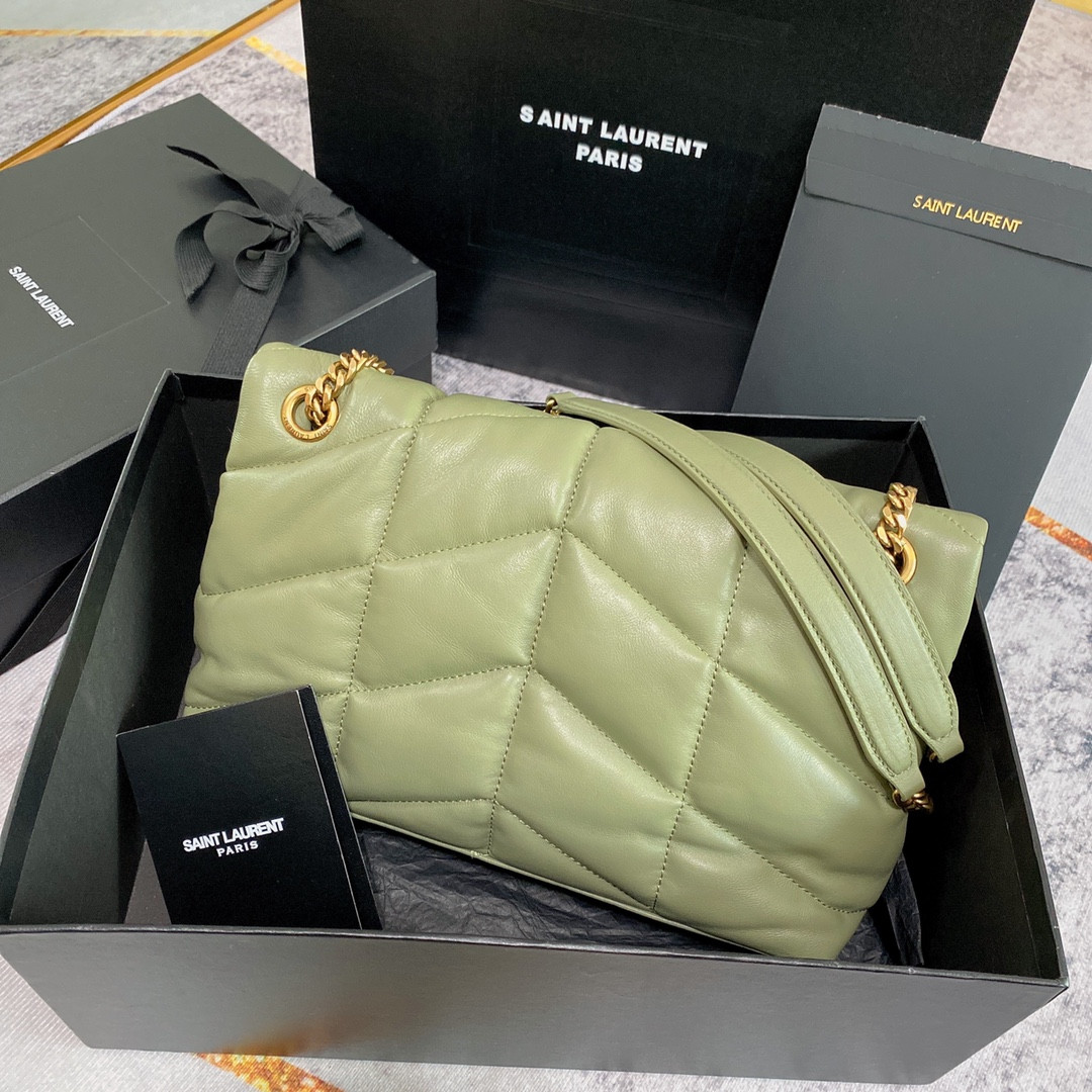 YSL PUFFER SMALL IN NAPPA LEATHER GREEN 11.4 X 6.6 X 4.3 INCHES - Image 3