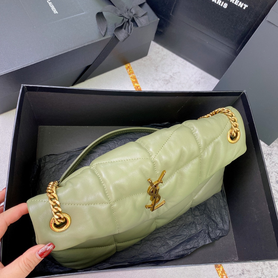 YSL PUFFER SMALL IN NAPPA LEATHER GREEN 11.4 X 6.6 X 4.3 INCHES - Image 4