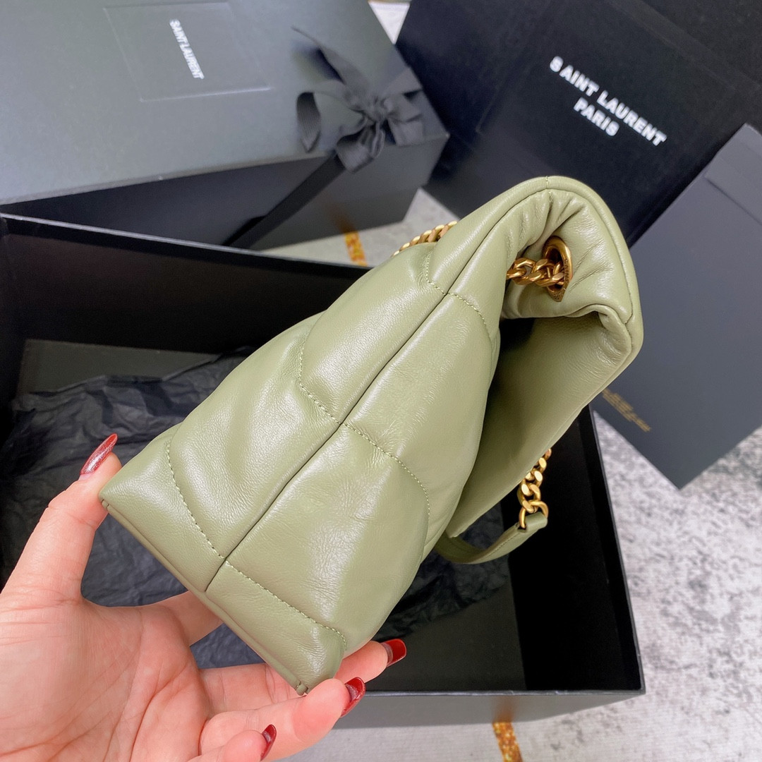 YSL PUFFER SMALL IN NAPPA LEATHER GREEN 11.4 X 6.6 X 4.3 INCHES - Image 5