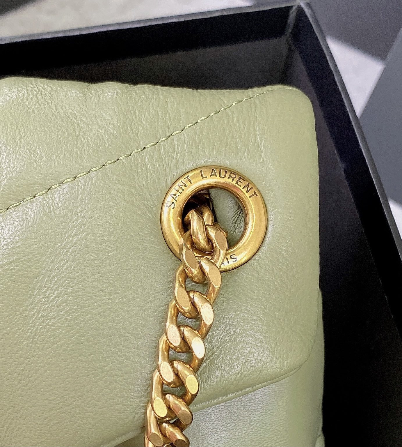 YSL PUFFER SMALL IN NAPPA LEATHER GREEN 11.4 X 6.6 X 4.3 INCHES - Image 8