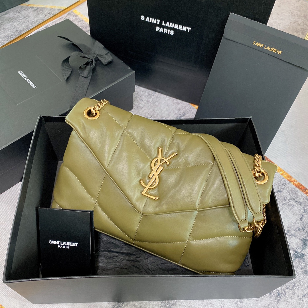 YSL PUFFER SMALL IN NAPPA LEATHER DARK GREEN 11.4 X 6.6 X 4.3 INCHES - Image 2