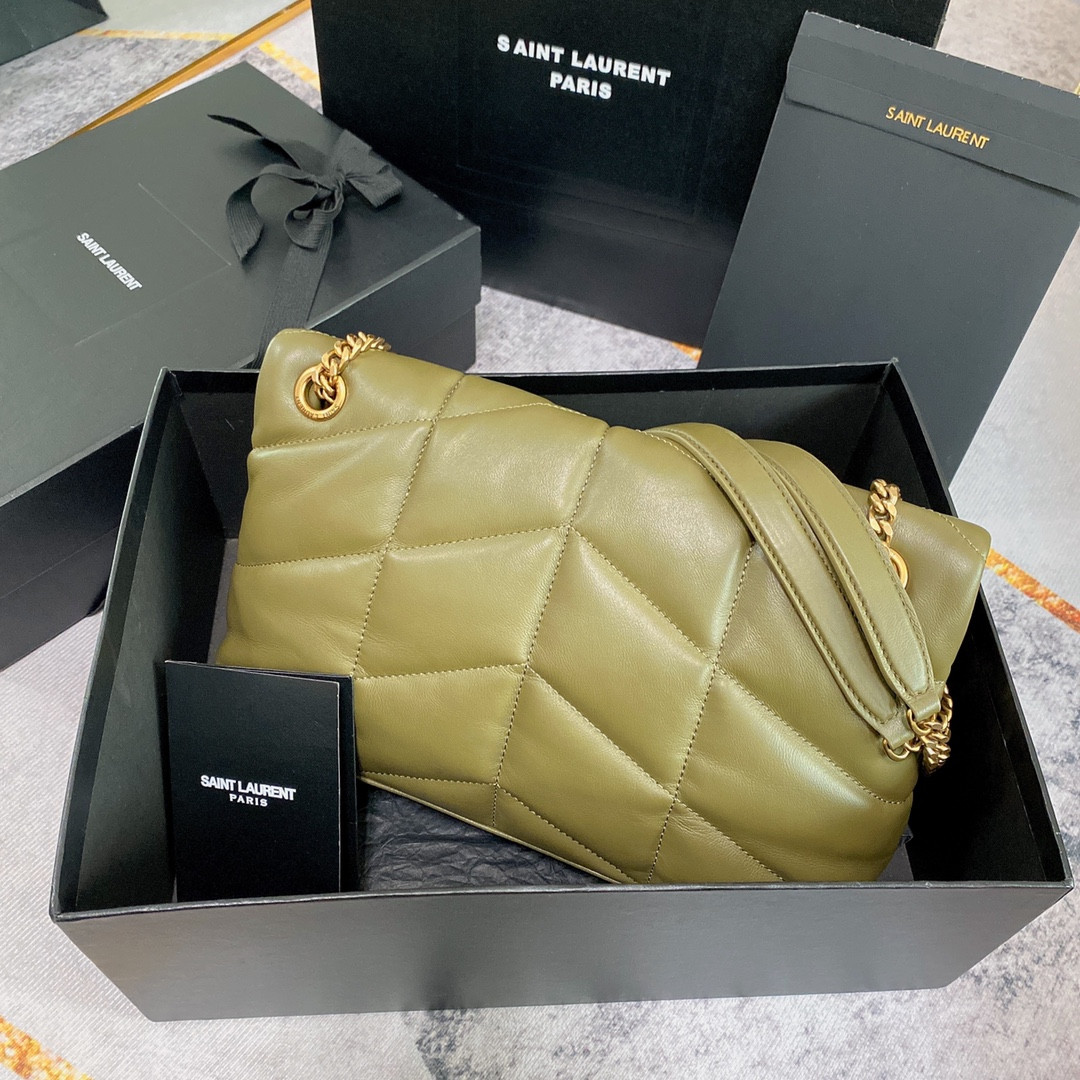 YSL PUFFER SMALL IN NAPPA LEATHER DARK GREEN 11.4 X 6.6 X 4.3 INCHES - Image 3
