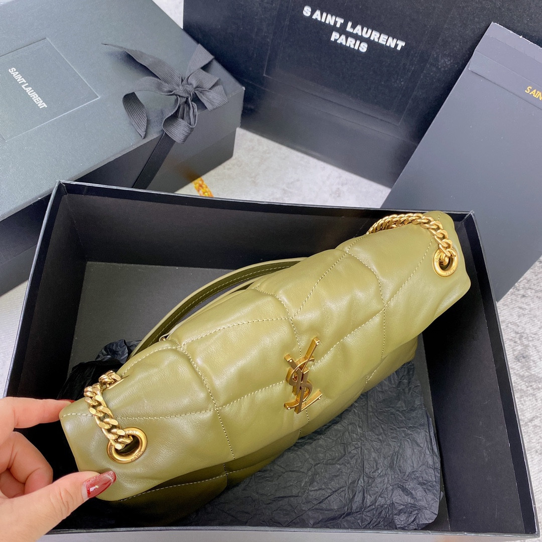 YSL PUFFER SMALL IN NAPPA LEATHER DARK GREEN 11.4 X 6.6 X 4.3 INCHES - Image 4
