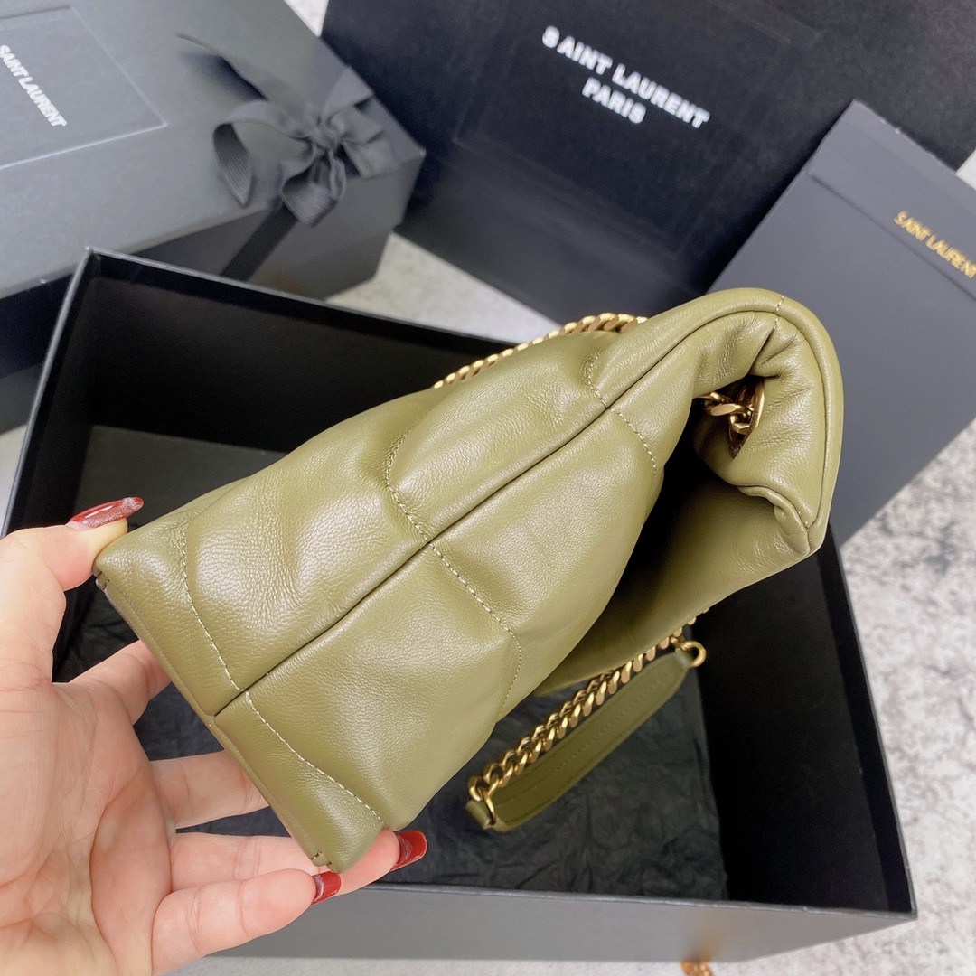 YSL PUFFER SMALL IN NAPPA LEATHER DARK GREEN 11.4 X 6.6 X 4.3 INCHES - Image 5