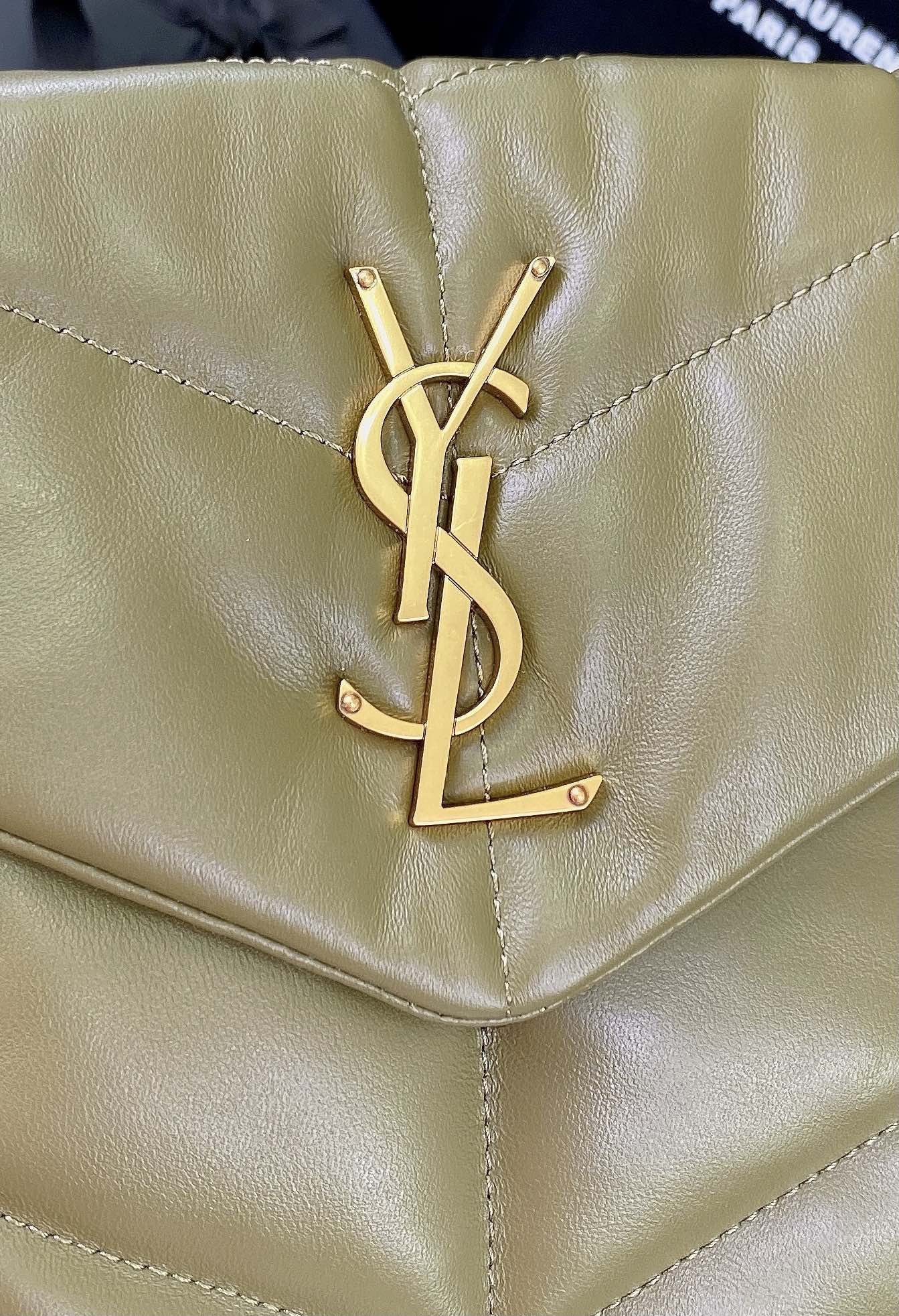 YSL PUFFER SMALL IN NAPPA LEATHER DARK GREEN 11.4 X 6.6 X 4.3 INCHES - Image 7