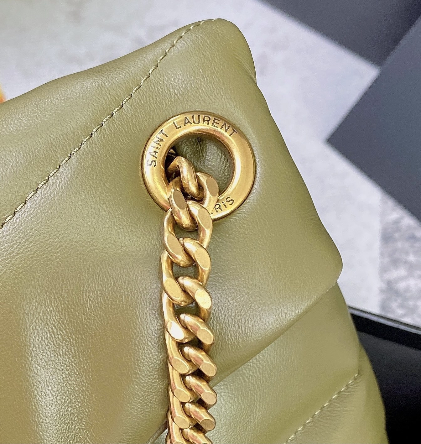YSL PUFFER SMALL IN NAPPA LEATHER DARK GREEN 11.4 X 6.6 X 4.3 INCHES - Image 8