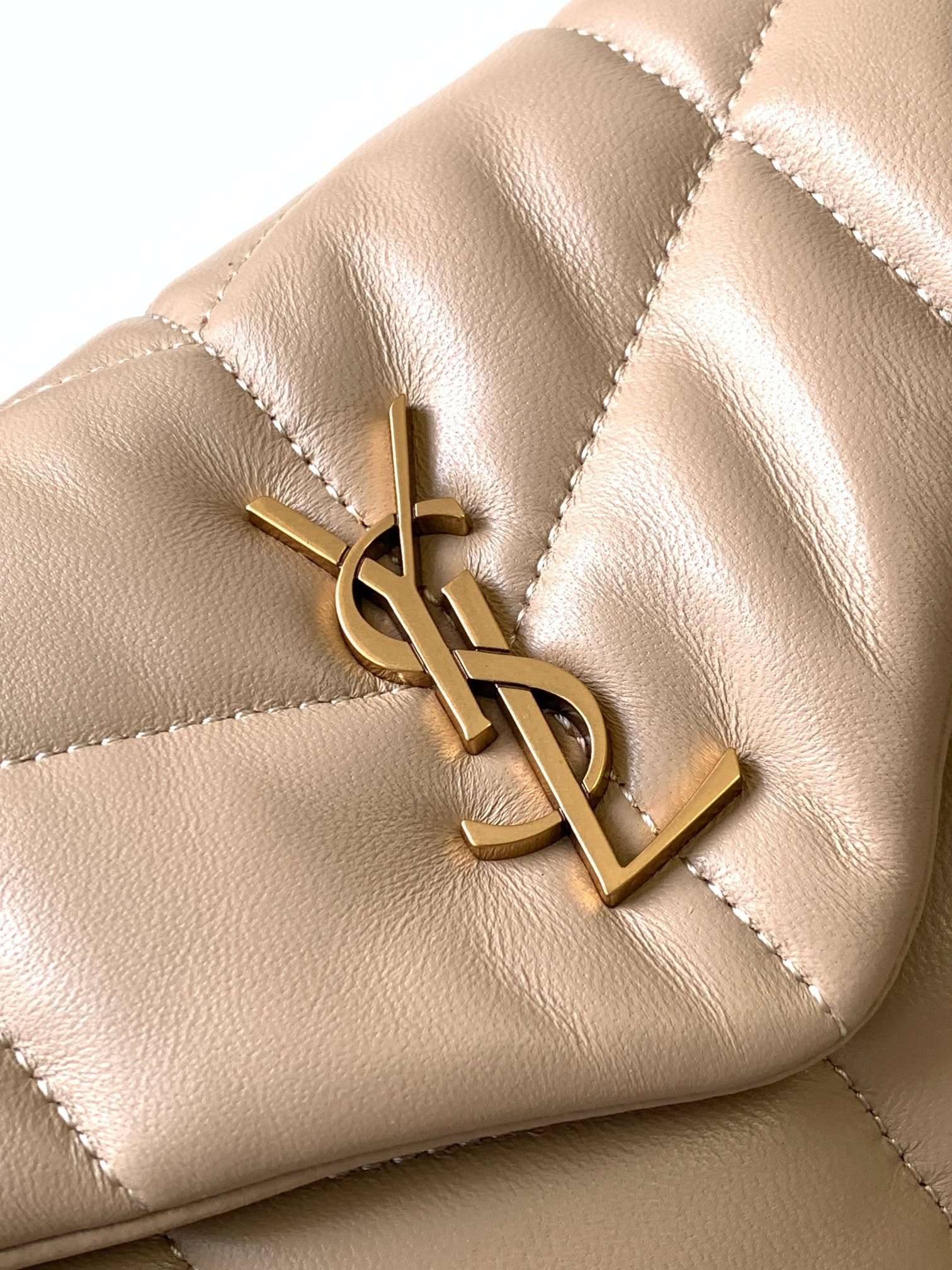 YSL PUFFER MEDIUM IN NAPPA LEATHER DARK BEIGE 13.7 X 9 X 5.3 INCHES - Image 6