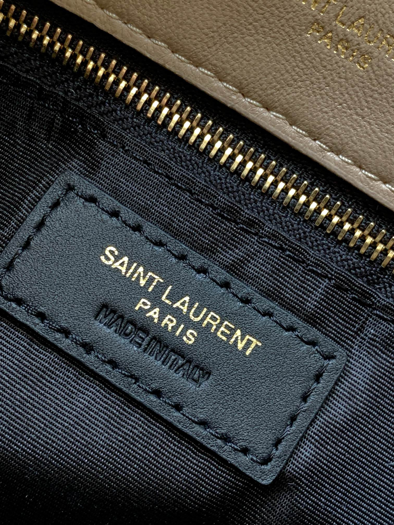 YSL PUFFER MEDIUM IN NAPPA LEATHER DARK BEIGE 13.7 X 9 X 5.3 INCHES - Image 10
