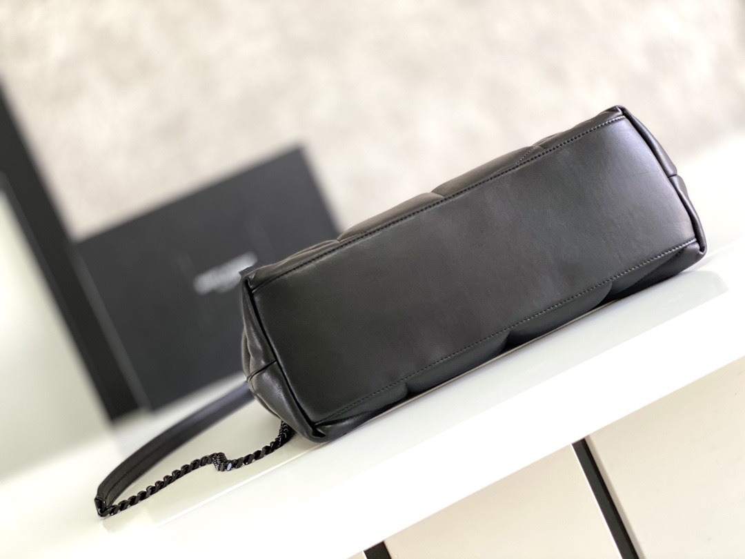 YSL PUFFER MEDIUM IN NAPPA LEATHER ALL BLACK 13.7 X 9 X 5.3 INCHES - Image 4