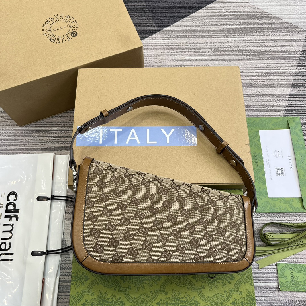 GUCCI HORSEBIT 1955 SMALL SHOULDER BAG Brown 10.4 x 6.7-4.1 x 3.1-1.6 - Image 3
