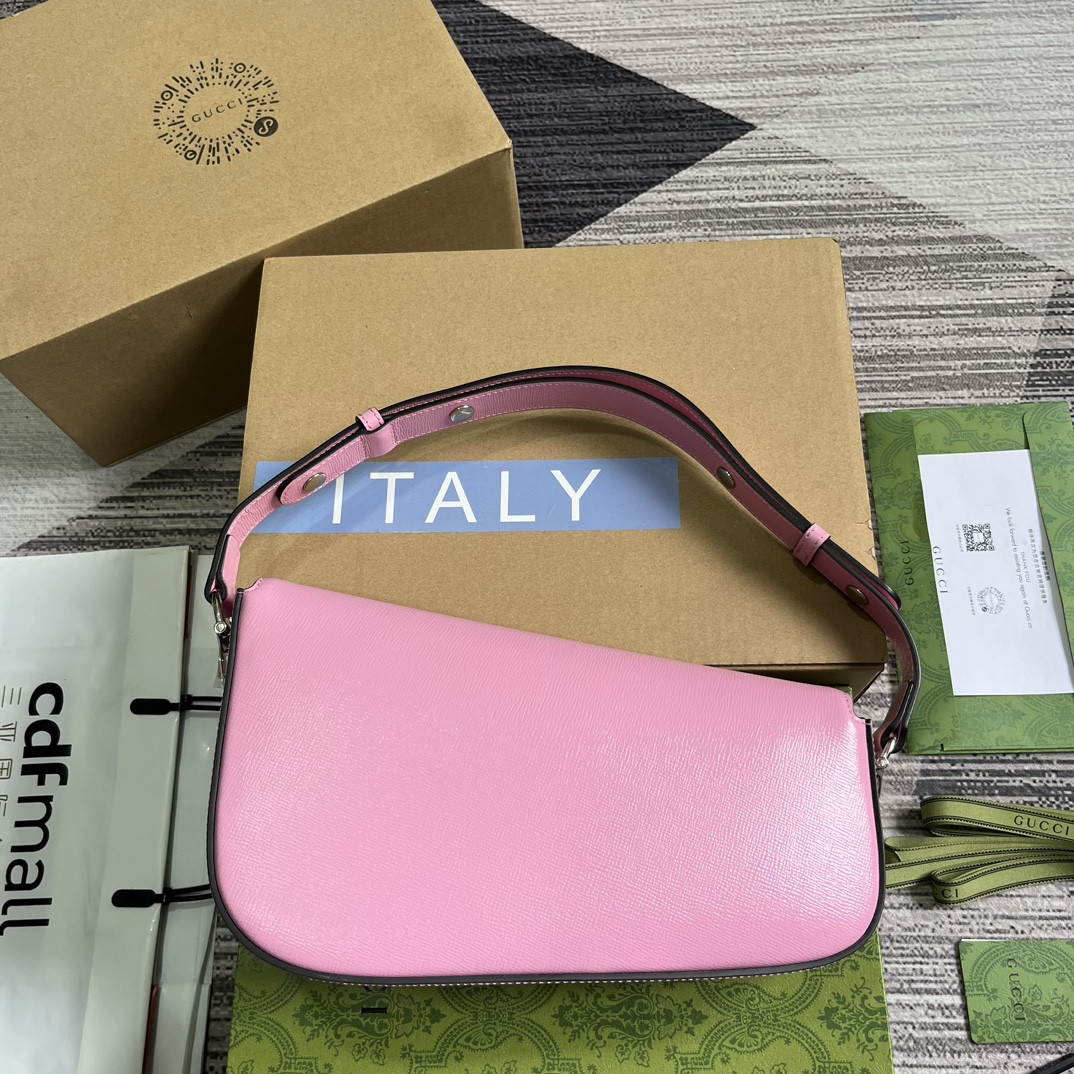 GUCCI HORSEBIT 1955 SMALL SHOULDER BAG pink 10.4 x 6.7-4.1 x 3.1-1.6 - Image 3
