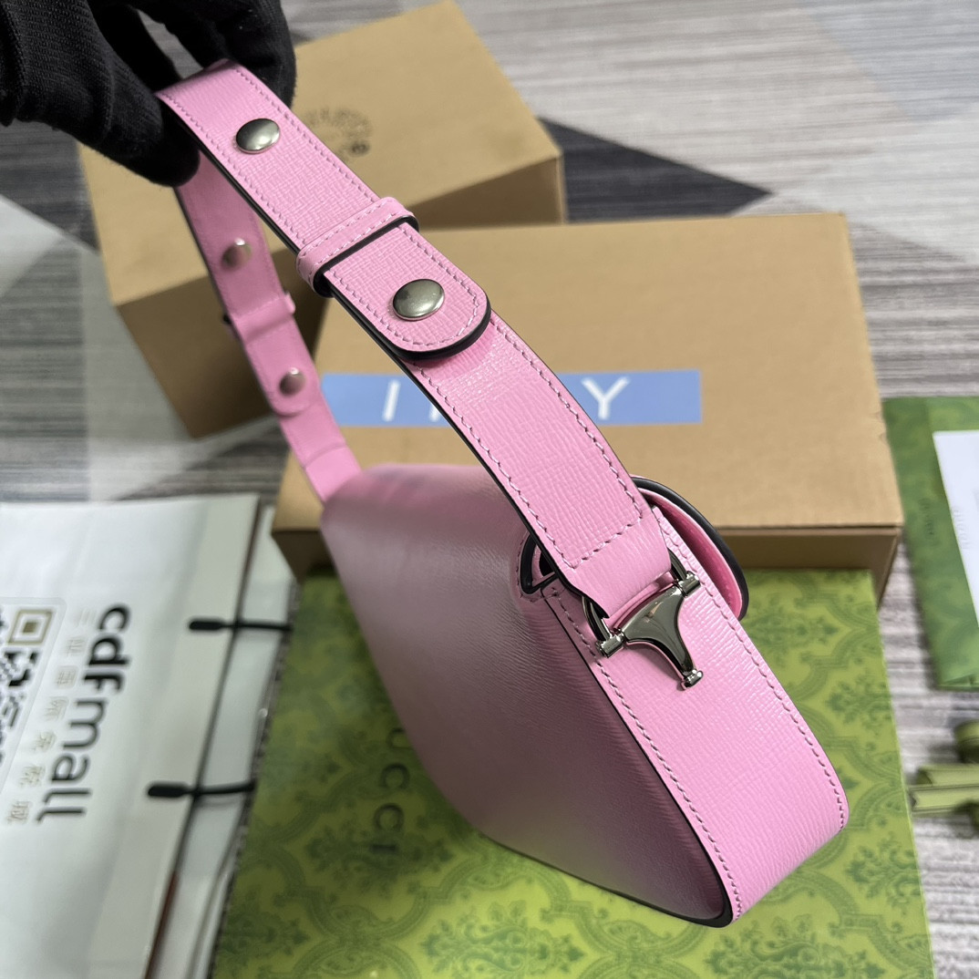 GUCCI HORSEBIT 1955 SMALL SHOULDER BAG pink 10.4 x 6.7-4.1 x 3.1-1.6 - Image 4