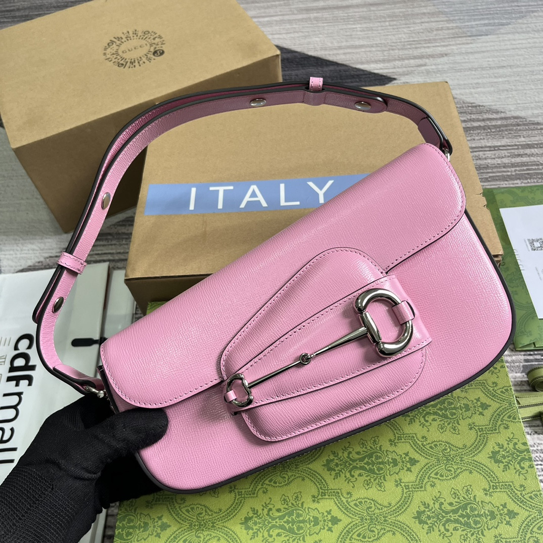 GUCCI HORSEBIT 1955 SMALL SHOULDER BAG pink 10.4 x 6.7-4.1 x 3.1-1.6 - Image 5