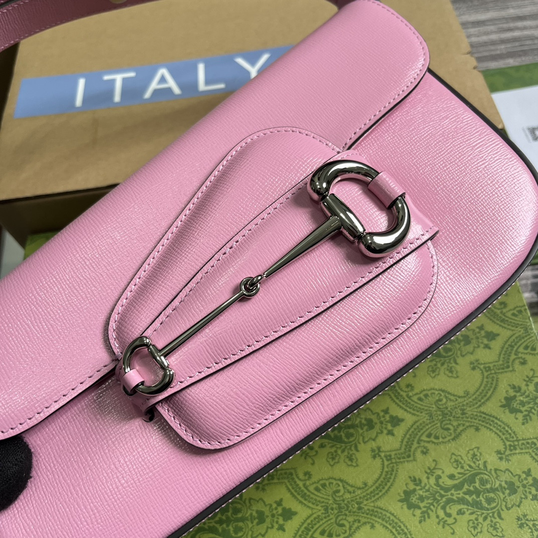 GUCCI HORSEBIT 1955 SMALL SHOULDER BAG pink 10.4 x 6.7-4.1 x 3.1-1.6 - Image 6