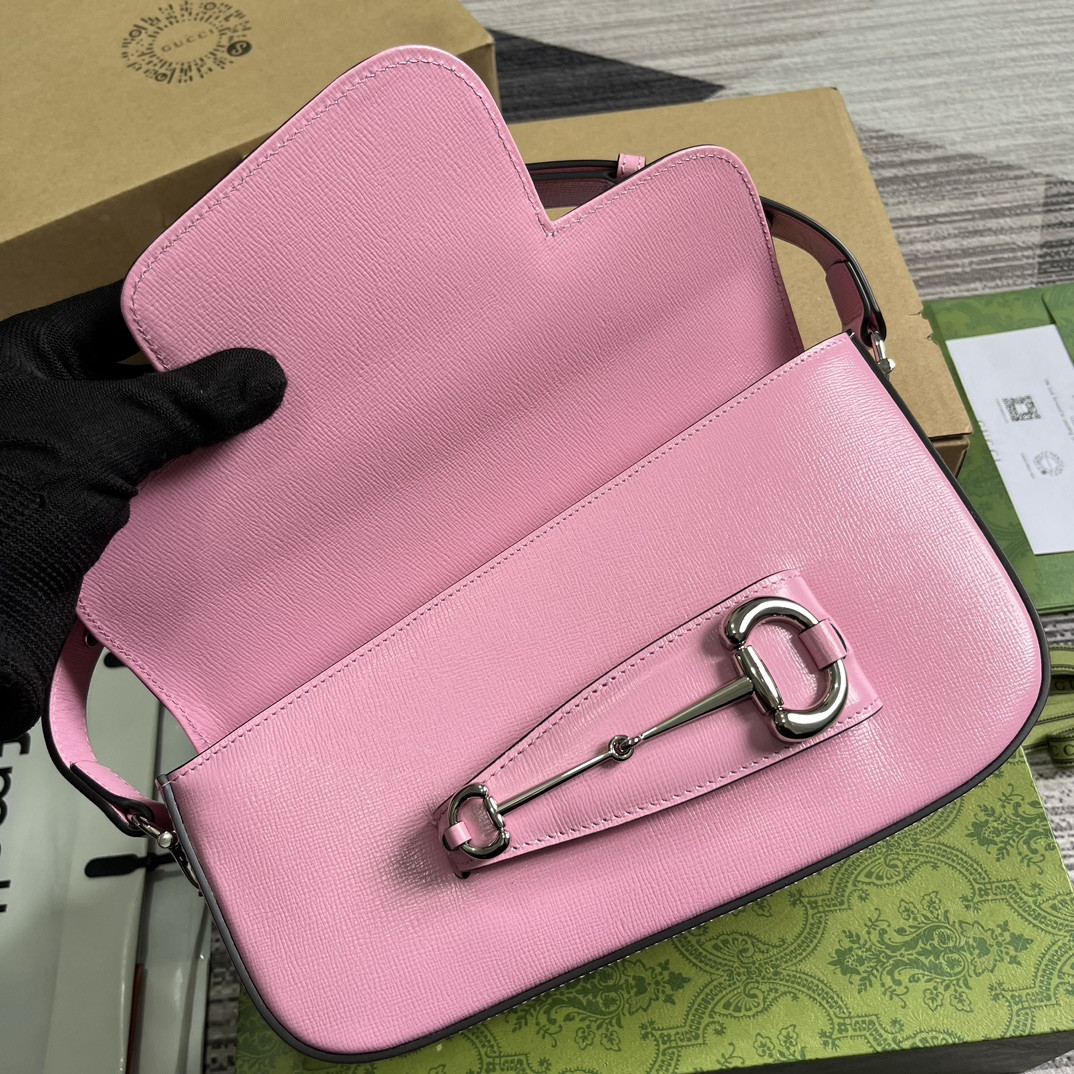 GUCCI HORSEBIT 1955 SMALL SHOULDER BAG pink 10.4 x 6.7-4.1 x 3.1-1.6 - Image 9