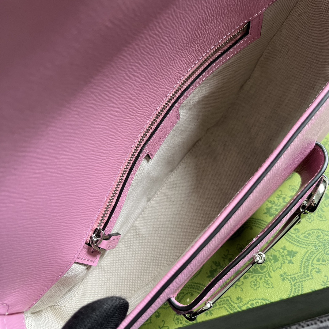 GUCCI HORSEBIT 1955 SMALL SHOULDER BAG pink 10.4 x 6.7-4.1 x 3.1-1.6 - Image 10
