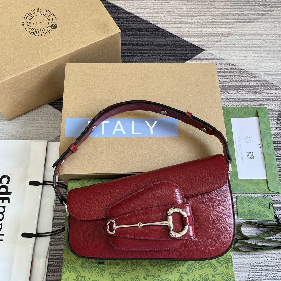 GUCCI HORSEBIT 1955 SMALL SHOULDER BAG RED 10.4 x 6.7-4.1 x 3.1-1.6 - Image 2
