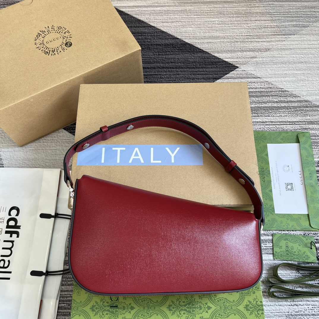 GUCCI HORSEBIT 1955 SMALL SHOULDER BAG RED 10.4 x 6.7-4.1 x 3.1-1.6 - Image 3