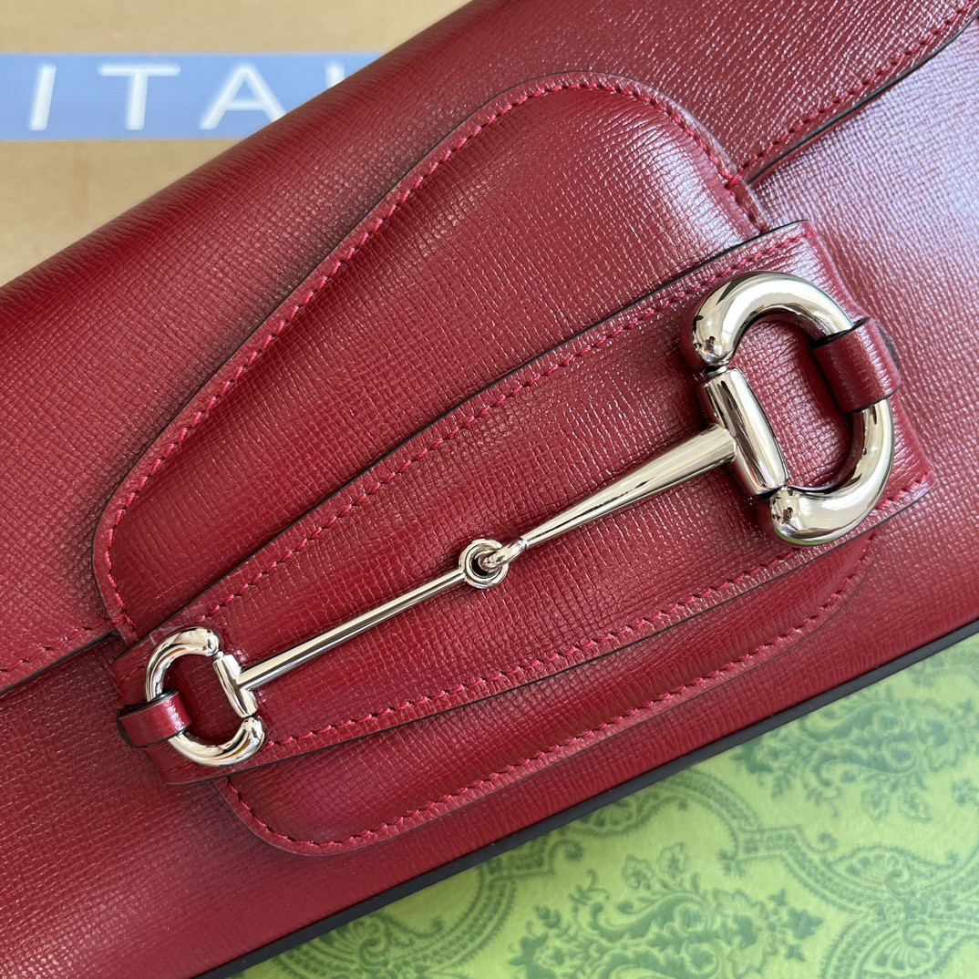 GUCCI HORSEBIT 1955 SMALL SHOULDER BAG RED 10.4 x 6.7-4.1 x 3.1-1.6 - Image 6