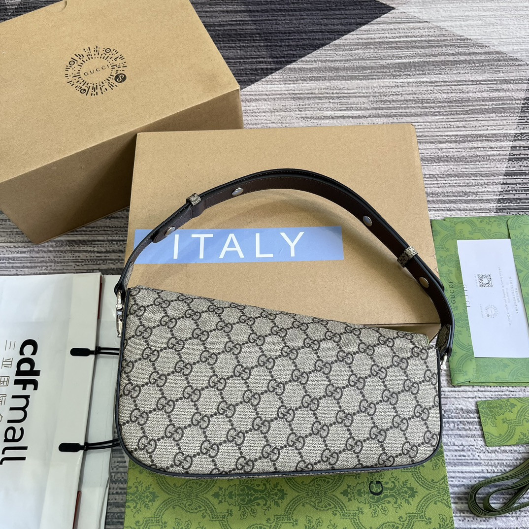 GUCCI HORSEBIT 1955 SMALL SHOULDER BAG 10.4 x 6.7-4.1 x 3.1-1.6 - Image 3