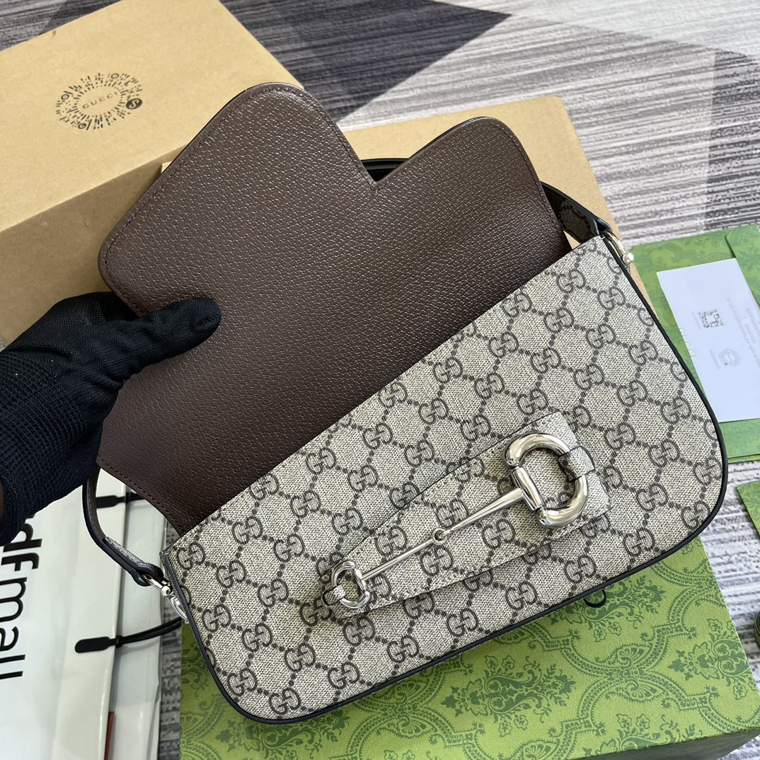 GUCCI HORSEBIT 1955 SMALL SHOULDER BAG 10.4 x 6.7-4.1 x 3.1-1.6 - Image 9