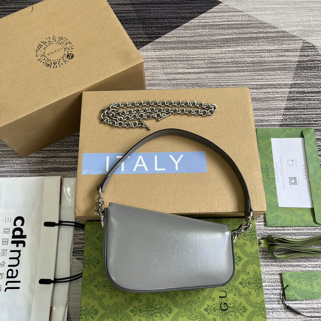 GUCCI HORSEBIT 1955 MINI SHOULDER BAG GRAY 7.7 x 5-3.1 x 2.4-1.2 - Image 3