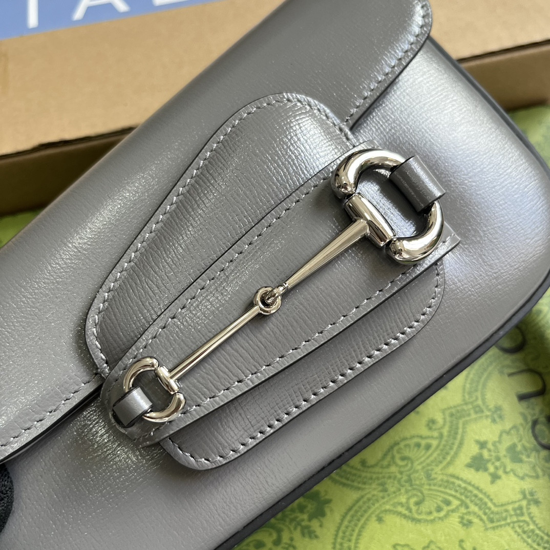 GUCCI HORSEBIT 1955 MINI SHOULDER BAG GRAY 7.7 x 5-3.1 x 2.4-1.2 - Image 6