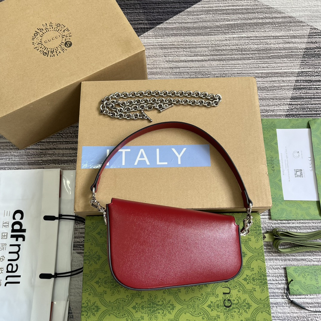 GUCCI HORSEBIT 1955 MINI SHOULDER BAG RED 7.7 x 5-3.1 x 2.4-1.2 - Image 3