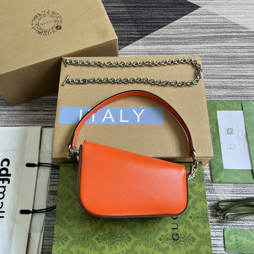 GUCCI HORSEBIT 1955 MINI SHOULDER BAG ORANGE 7.7 x 5-3.1 x 2.4-1.2 - Image 3