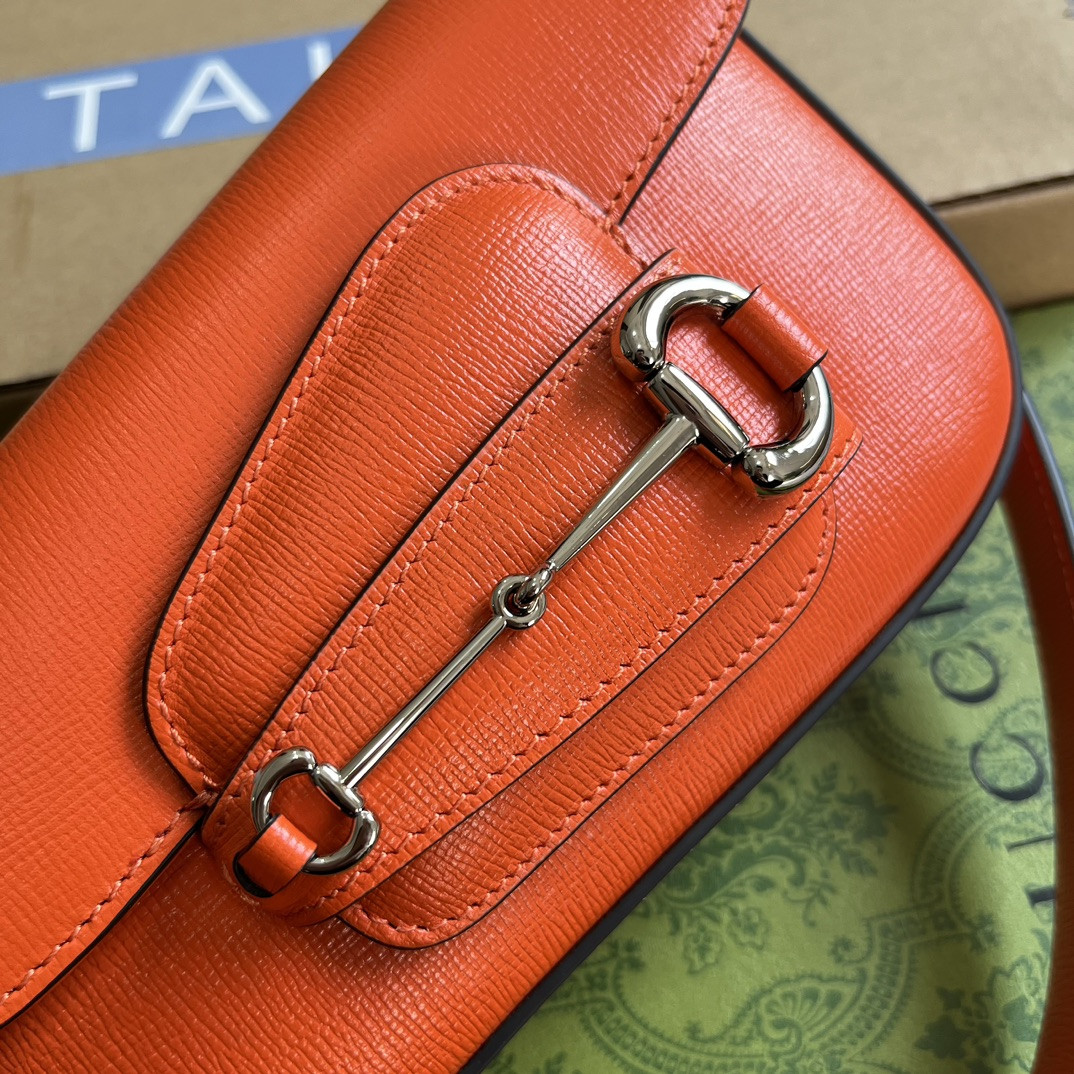 GUCCI HORSEBIT 1955 MINI SHOULDER BAG ORANGE 7.7 x 5-3.1 x 2.4-1.2 - Image 6