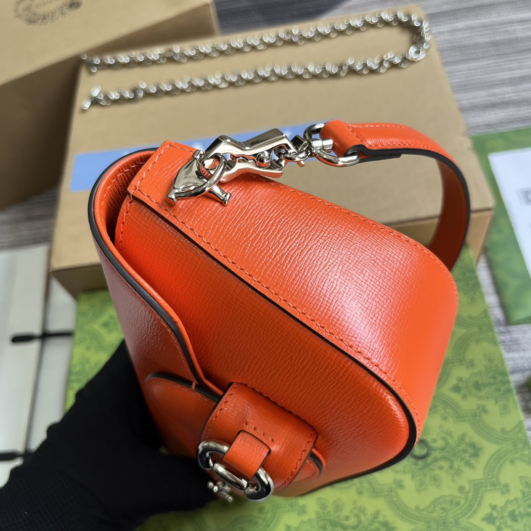 GUCCI HORSEBIT 1955 MINI SHOULDER BAG ORANGE 7.7 x 5-3.1 x 2.4-1.2 - Image 8
