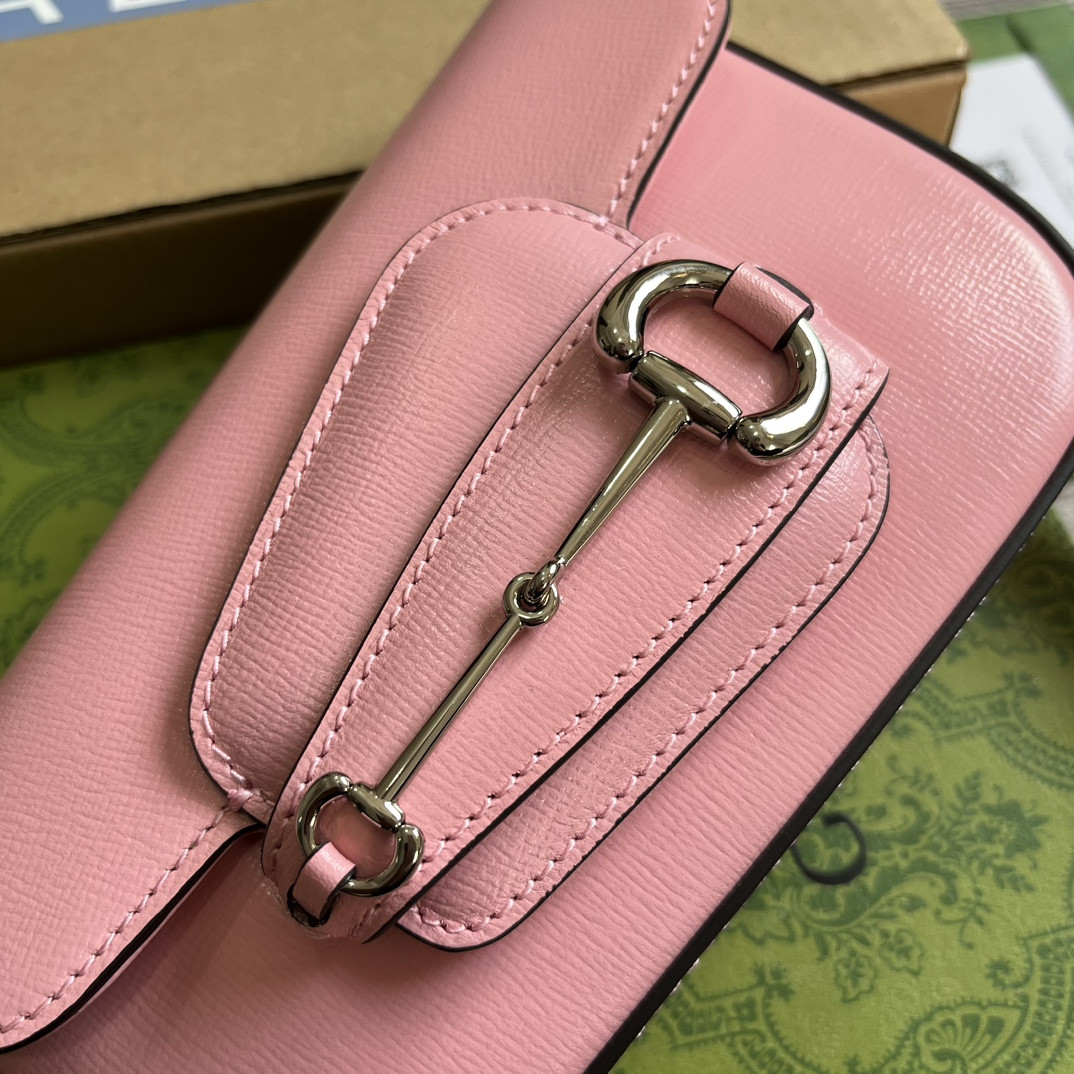 GUCCI HORSEBIT 1955 MINI SHOULDER BAG PINK 7.7 x 5-3.1 x 2.4-1.2 - Image 6