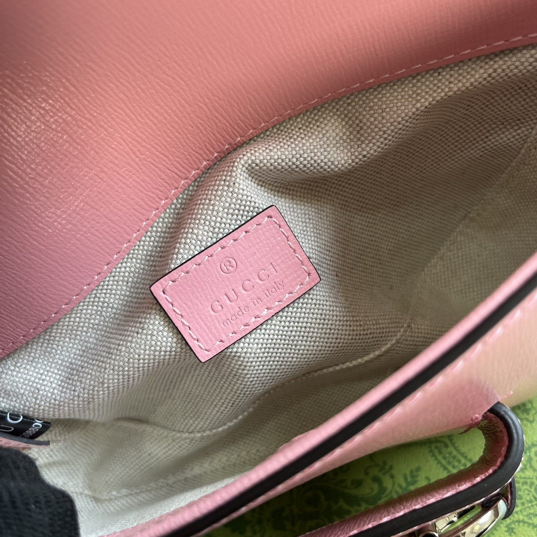 GUCCI HORSEBIT 1955 MINI SHOULDER BAG PINK 7.7 x 5-3.1 x 2.4-1.2 - Image 10