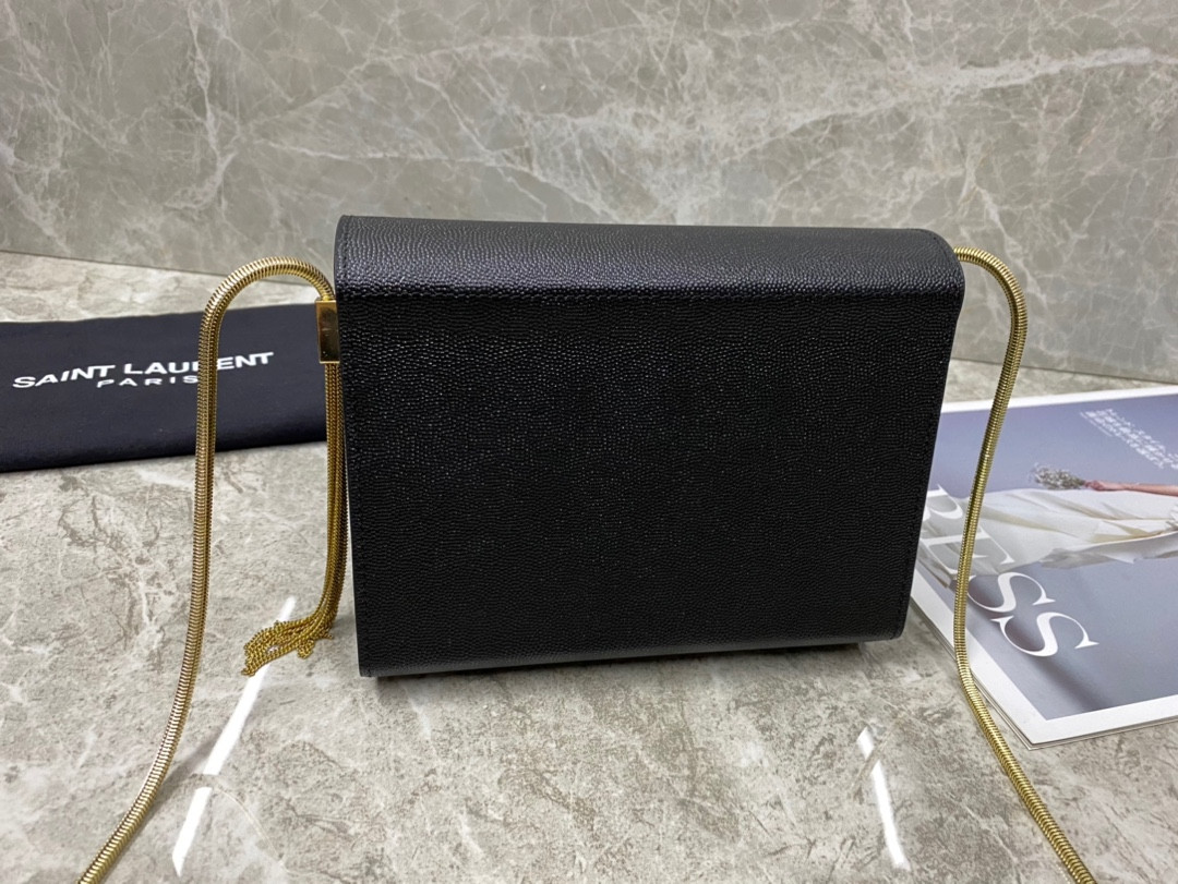 YSL KATE MEDIUM IN GRAIN DE POUDRE EMBOSSED LEATHER 9.4 X 5.7 X 2.1 INCHES - Image 3