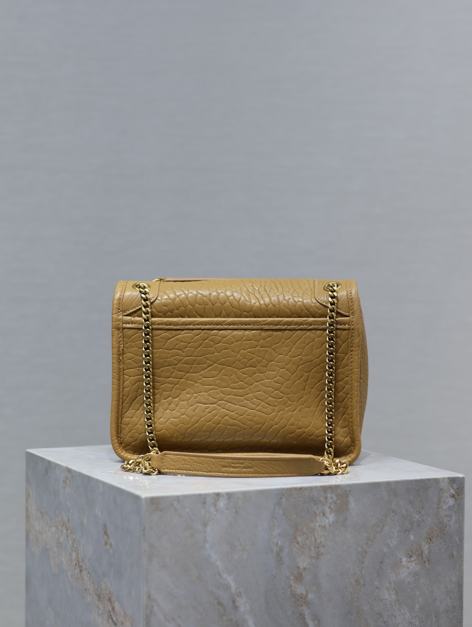 YSL NIKI BABY IN VINTAGE LEATHER DARK CORK 8.2 X 6 X 2.9 INCHES - Image 7