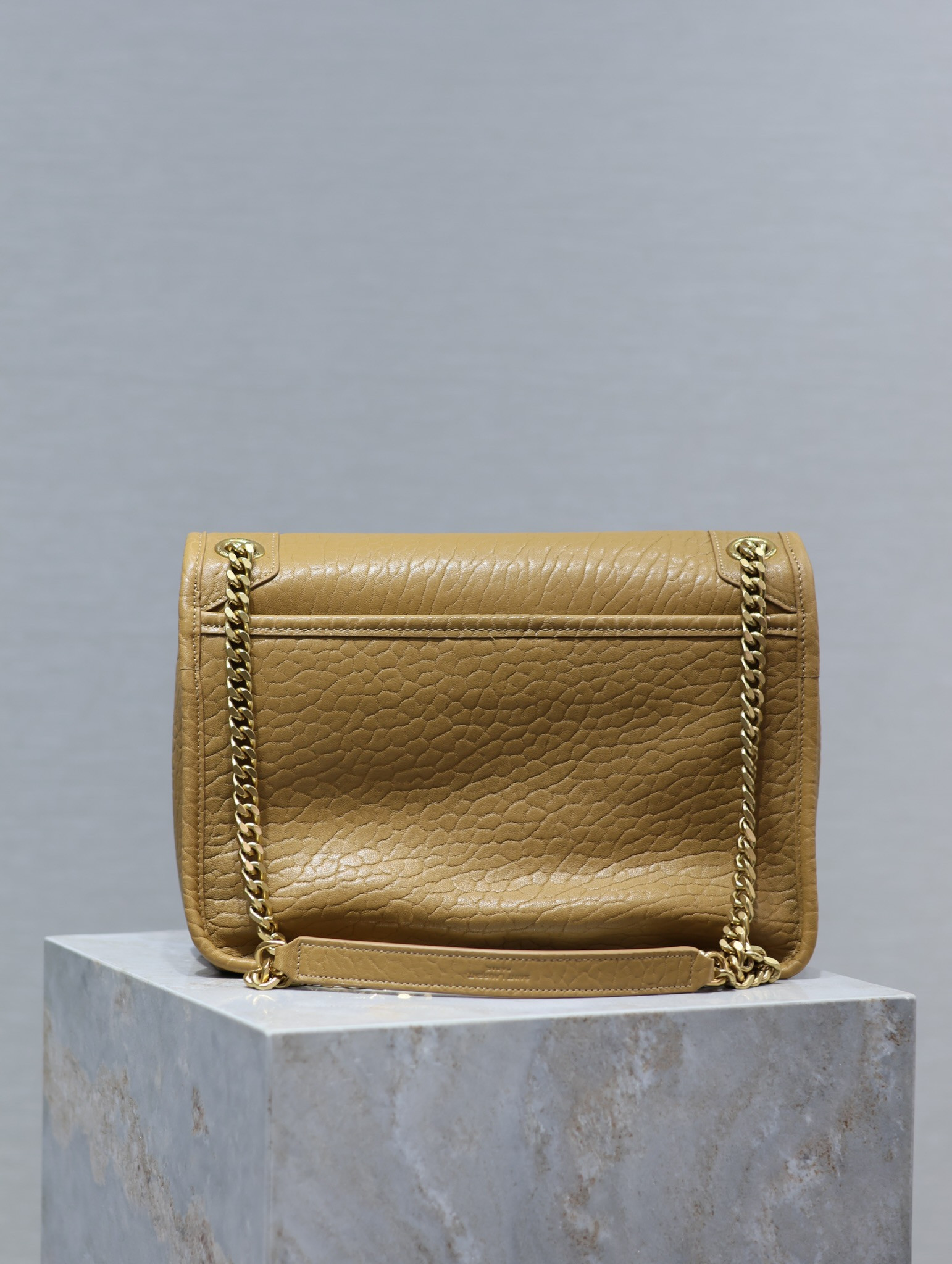 YSL NIKI MEDIUM IN VINTAGE LEATHER DARK CORK 11 X 7.8 X 3.3 INCHES - Image 7