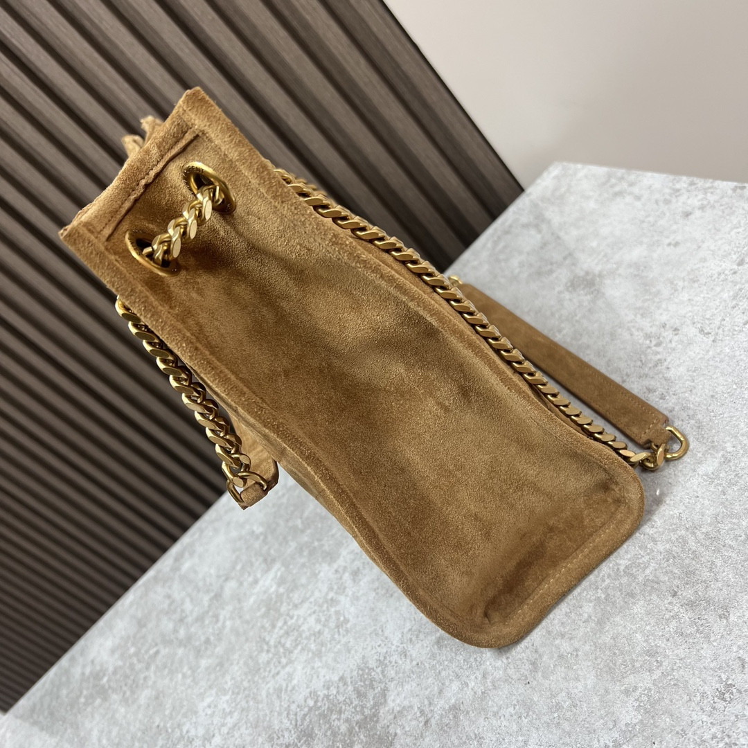 YSL NIKI MEDIUM SHOPPING IN SUEDE BROWN 12.9 X 10.6 X 4.5 INCHES - Image 5