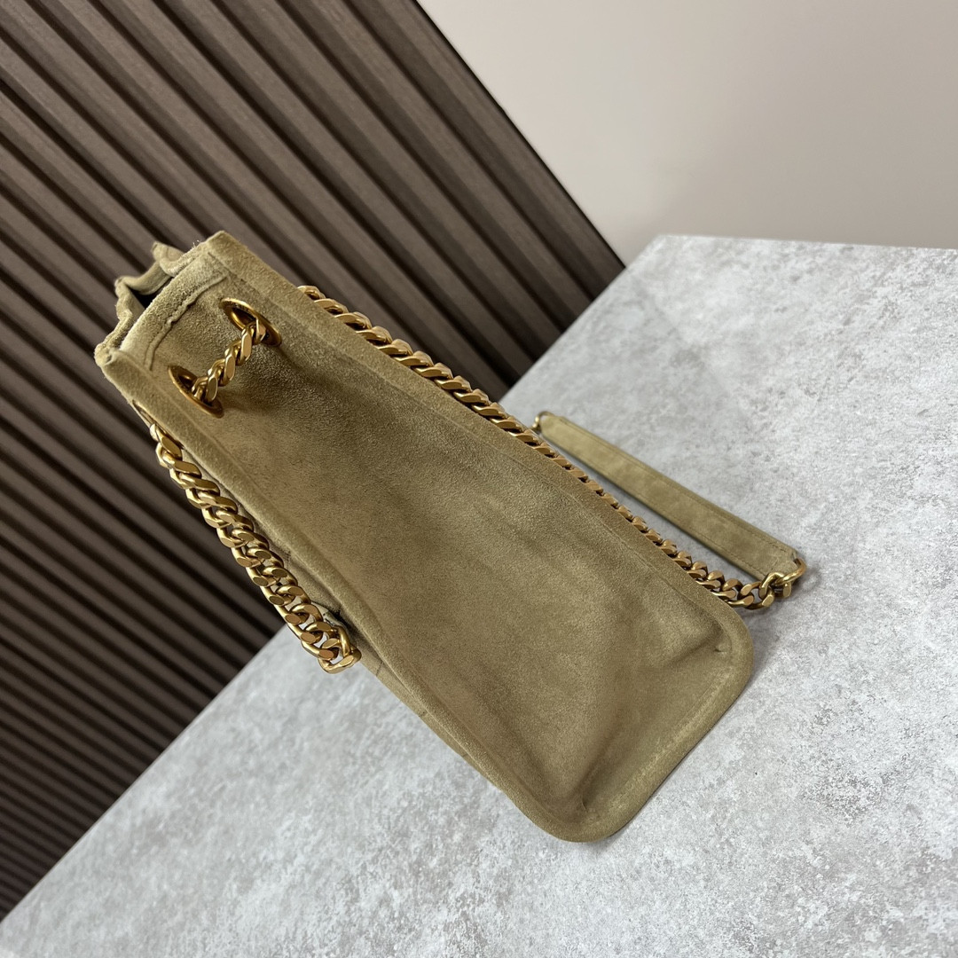 YSL NIKI MEDIUM SHOPPING IN SUEDE BARLEY GREEN 12.9 X 10.6 X 4.5 INCHES - Image 5