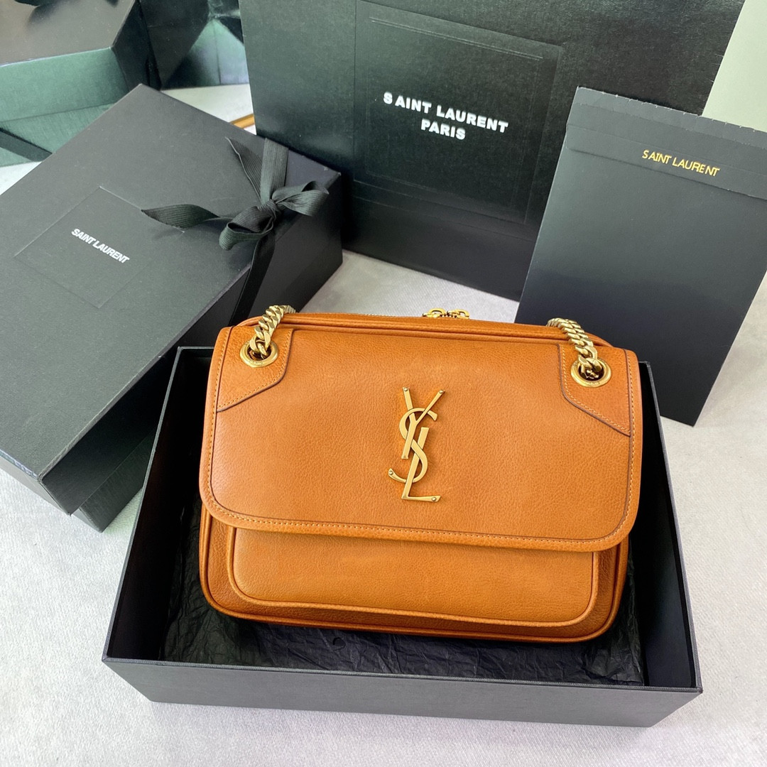 YSL NIKI MEDIUM IN VINTAGE LEATHER ORANGE 11 X 7.8 X 3.3 INCHES - Image 2
