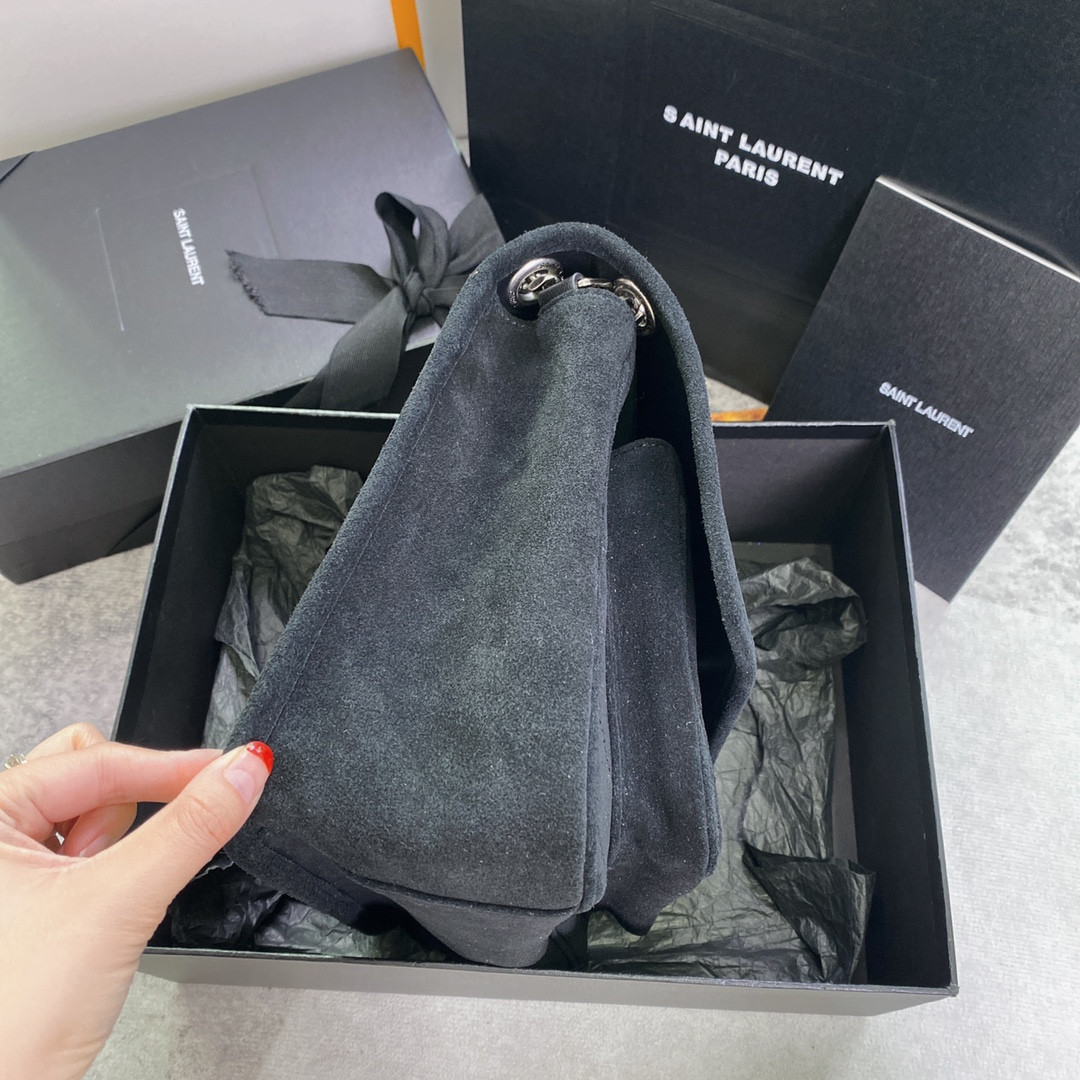 YSL NIKI MEDIUM IN SUEDE BLACK 11 X 7.8 X 3.3 INCHES - Image 4