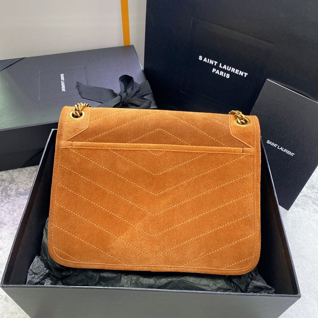 YSL NIKI MEDIUM IN SUEDE ORANGE 11 X 7.8 X 3.3 INCHES - Image 3