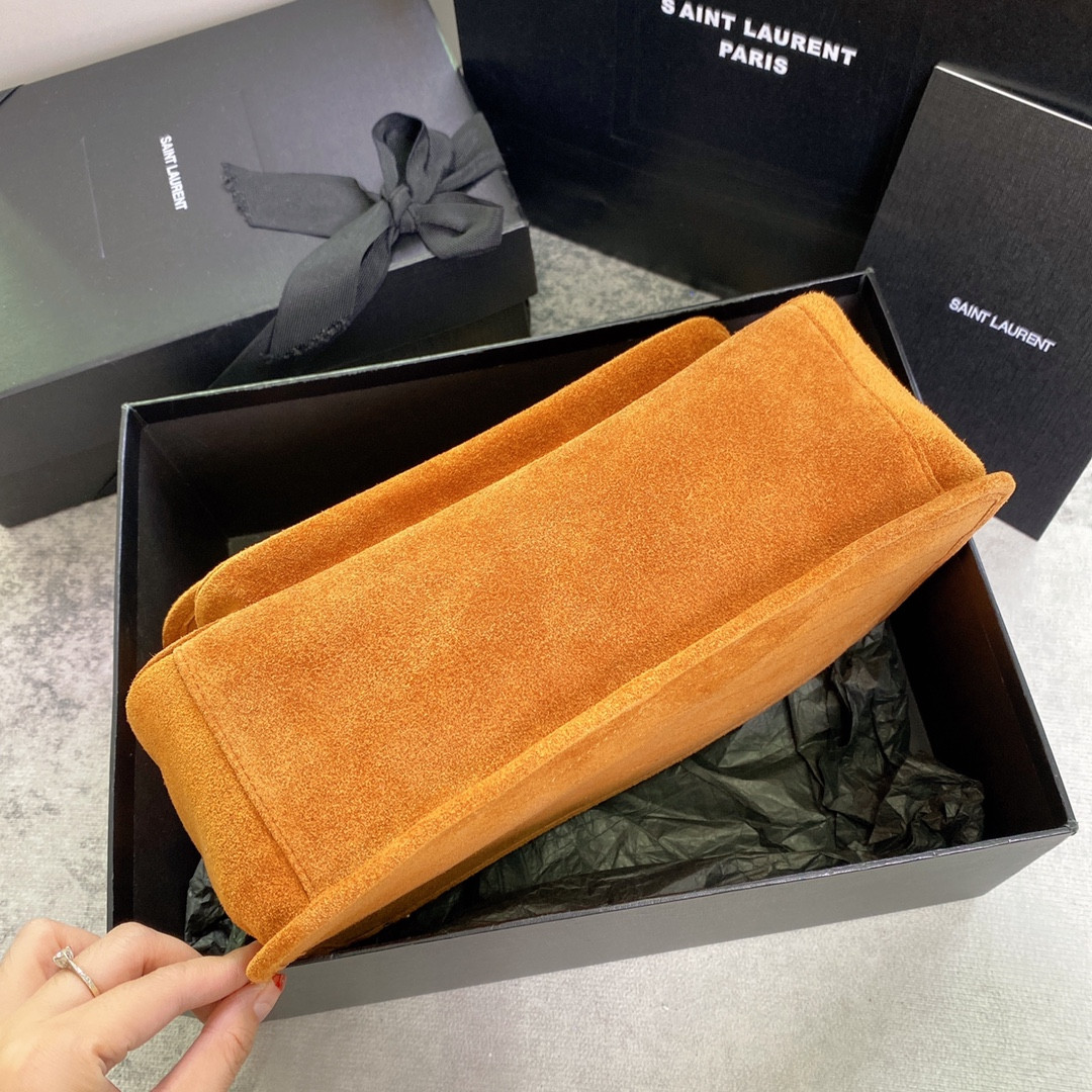 YSL NIKI MEDIUM IN SUEDE ORANGE 11 X 7.8 X 3.3 INCHES - Image 6