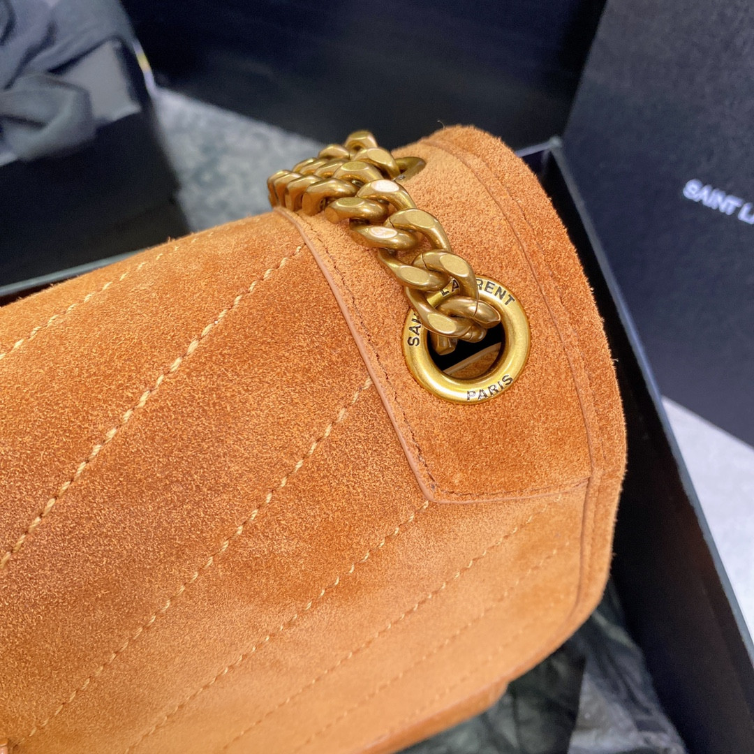 YSL NIKI MEDIUM IN SUEDE ORANGE 11 X 7.8 X 3.3 INCHES - Image 8