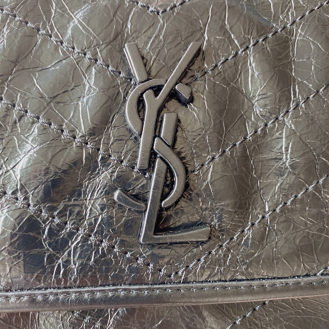 YSL NIKI BABY IN VINTAGE LEATHER NOIR 8.2 X 6 X 2.9 INCHES - Image 7