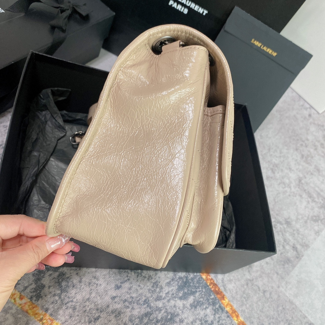 YSL NIKI MEDIUM IN VINTAGE LEATHER BEIGE 11 X 7.8 X 3.3 INCHES - Image 5