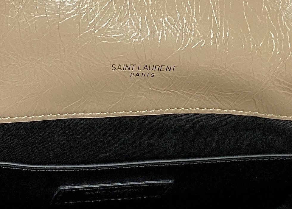 YSL NIKI BABY IN VINTAGE LEATHER DARK BEIGE 8.2 X 6 X 2.9 INCHES - Image 13