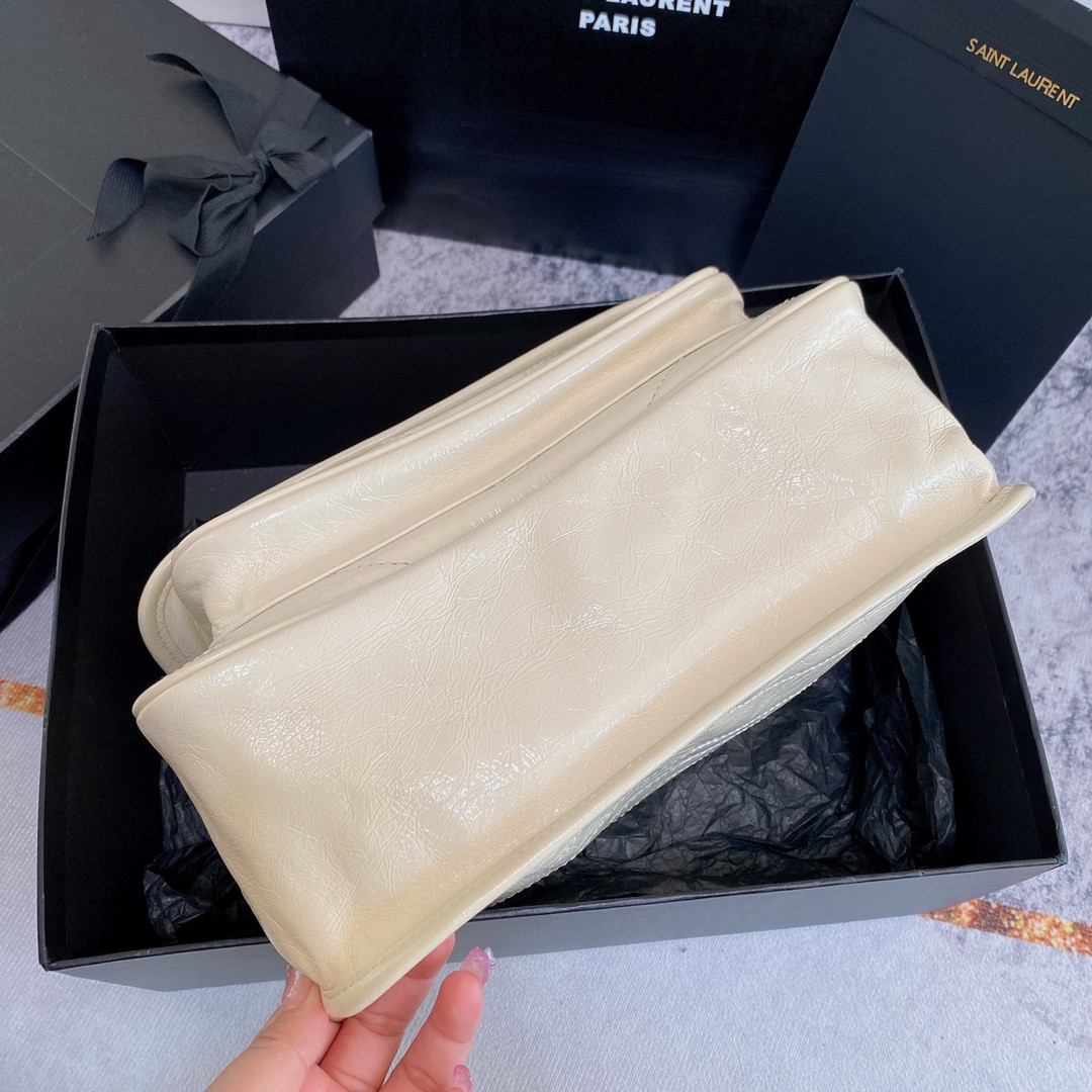 YSL NIKI MEDIUM IN VINTAGE LEATHER WHITE 11 X 7.8 X 3.3 INCHES - Image 6